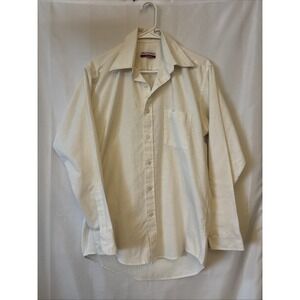 Manhattan Dress Shirt Men's Long Sleeve 15.5 32/33 White Vintage Button Up